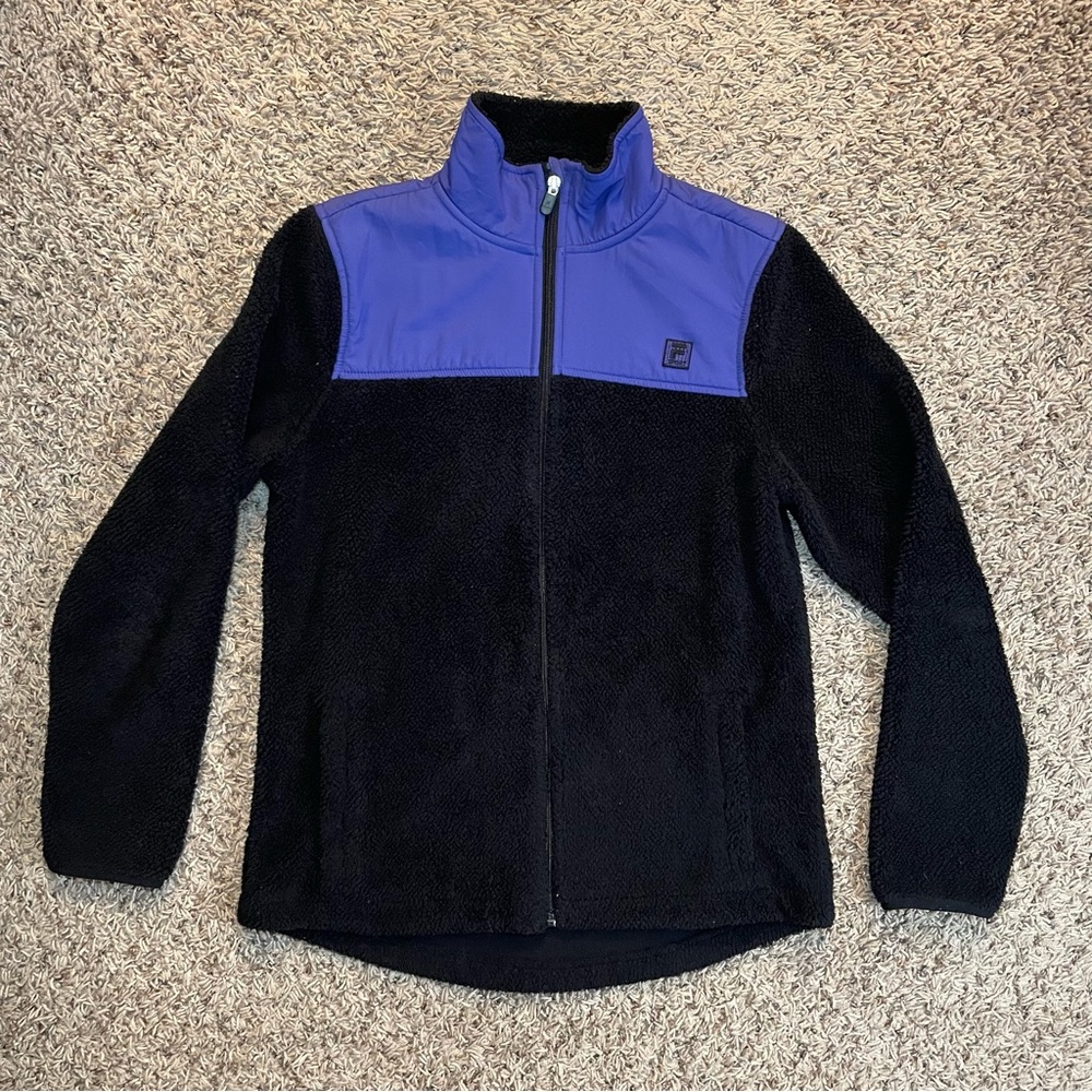 Women’s Fila Sport Black /Purple Sherpa jacket Sz Medium